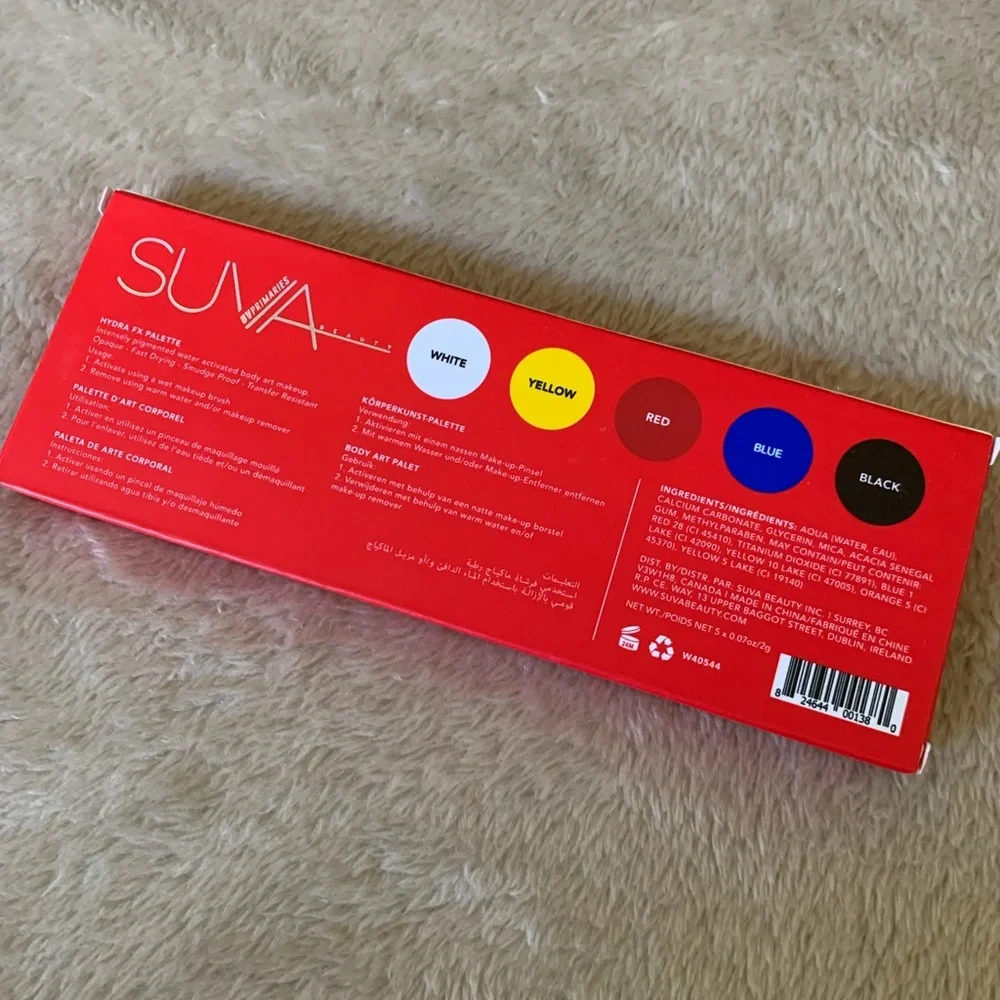 Suva Beauty UV Hydra Liner FX Cake EyeLiner Palette Primaries BNIB